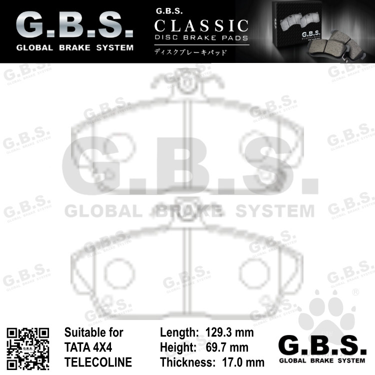Tata Indica 1.4 Tata Telcoline 207 3.0 Tata Safari 2.0/2.1 Diesel 4x4 GBS Classic Front Brake Pad Brek Depan
