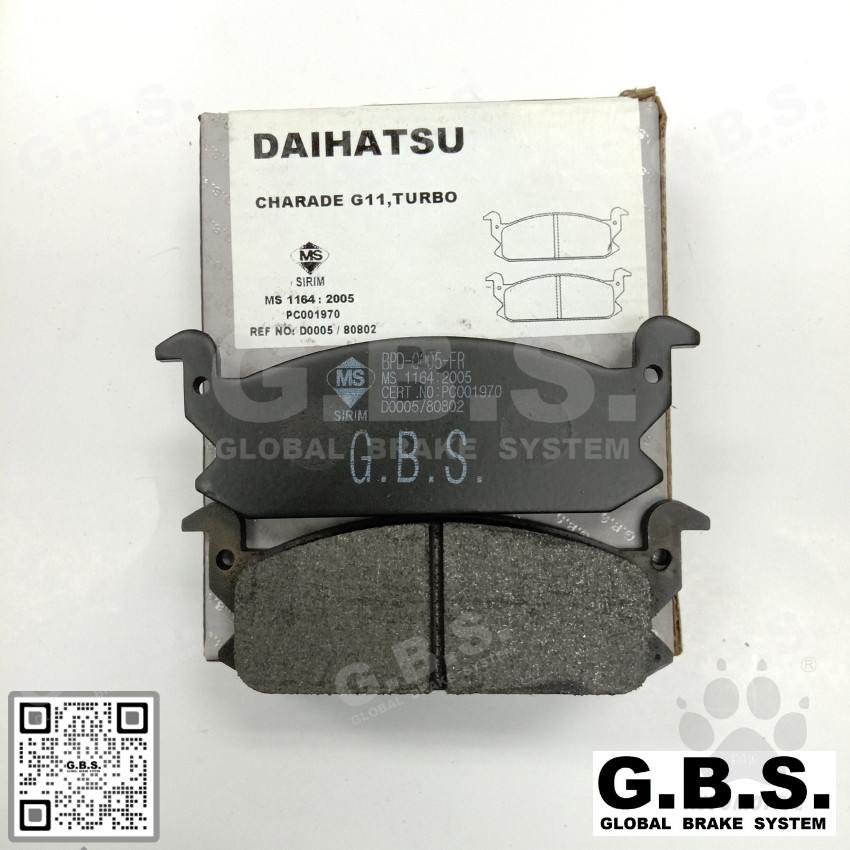 Second image of Daihatsu CHARADE G11 (1977-2000) Front GBS Classic Brake Pad Brek Depan