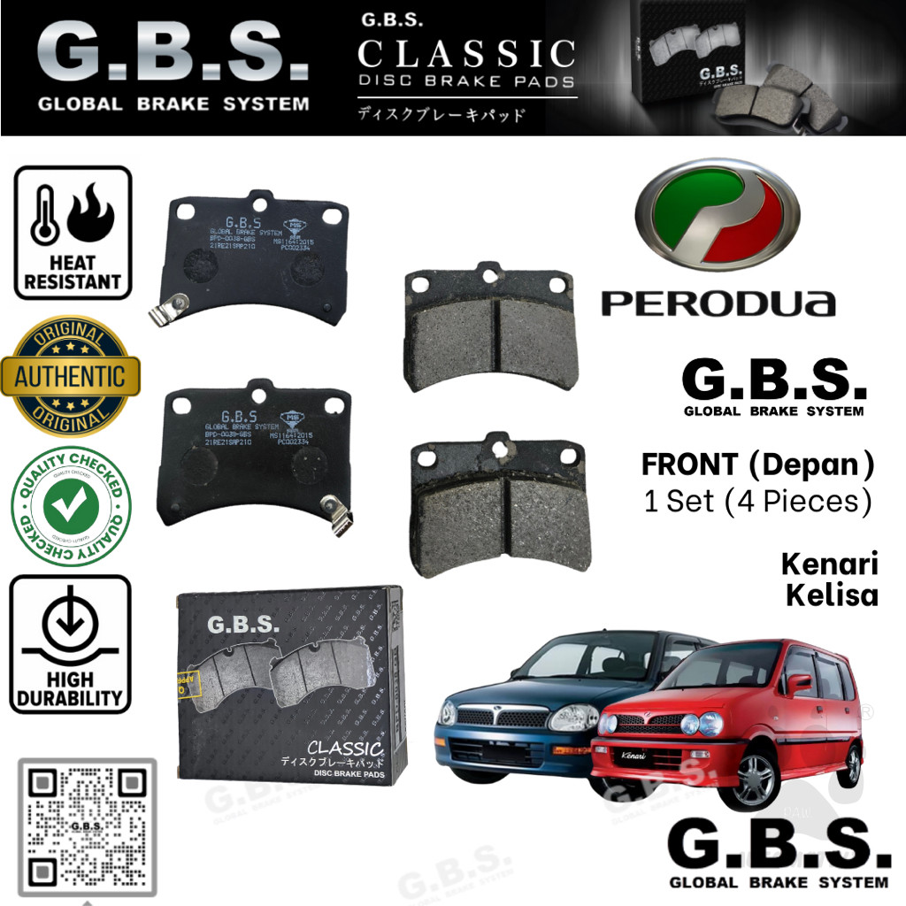 Second image of PERODUA Kelisa Kenari Front GBS Classic Brake Pad Brek Depan