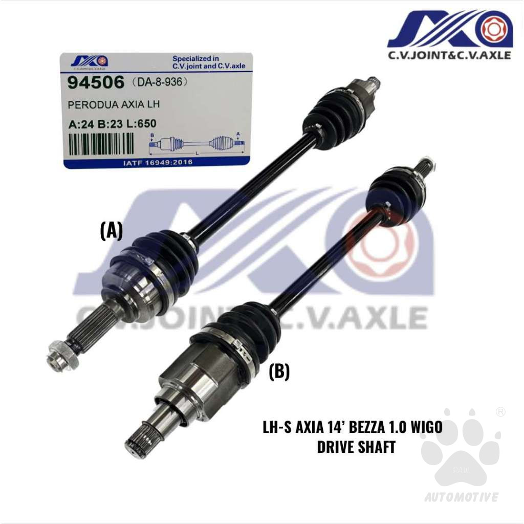 94506 JXA Drive Shaft (1pc) - Perodua Axia 1.0 2014-2022, Bezza 1.0 & Toyota Wigo (Left - Short)