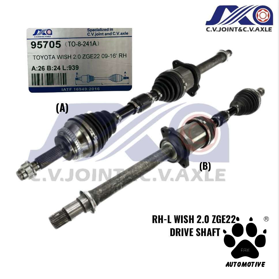 95705 JXA Drive Shaft (1pc) - Toyota Voxy ZRR80 2.0, Wish ZGE21/22 2.0 (Right - Long)