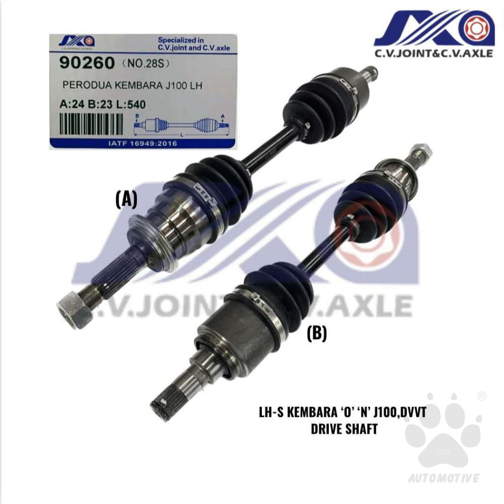 90260 JXA Drive Shaft (1pc) - Perodua Kembara Old J100, Kembara DVVT (Left - Short)
