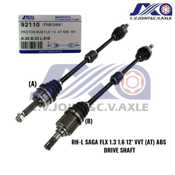 92110 JXA Drive Shaft (1pc) - Proton Saga FLX 1.3 / 1.6, Saga VVT 1.3 2016-2019 (AUTO) (Right - Long)
