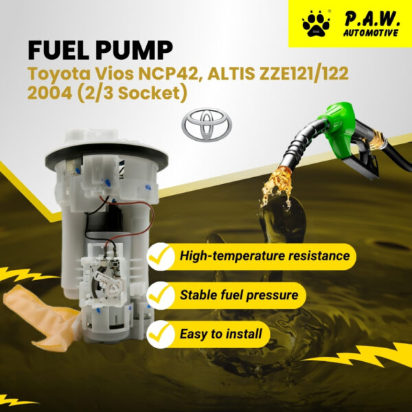 77020-0D050 PAW Fuel Pump - Toyota Vios NCP42 1.5 2005-2007, Altis ZZE121 ZZE122 1.6/ 1.8 2001-2007 (4 PIN 2 Pipe)
