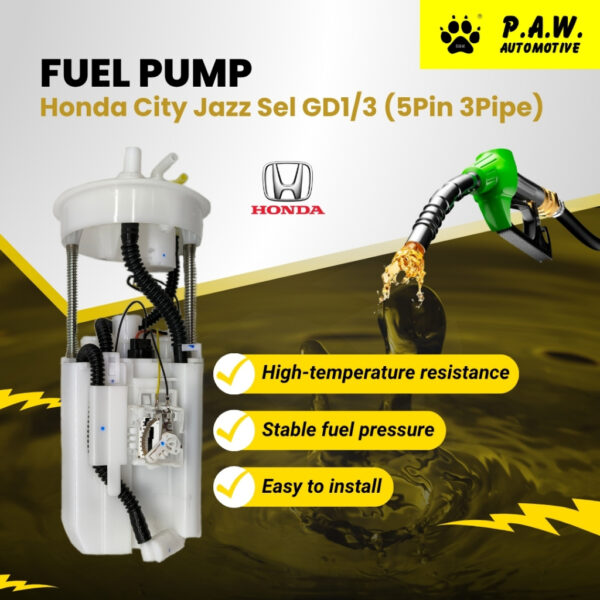 17708-SAA-003 PAW Fuel Pump - Honda Jazz GD1 GD3, City SEL (5 PIN) 2003-2008 (3 Pipe)