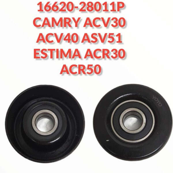 Second image of 16603-28011 GloBelt Idler Pulley - Toyota Camry ACV30/ ACV40/ ASV50/ ASV51 2.0, Estima ACR30/ ACR50 2.4 (Steel)
