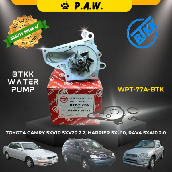 Second image of T-77A BTKK Water Pump - Toyota Camry SXV10/ SXV20 2.2, Harrier SXU10 2.2, RAV4 SXA10 2.0