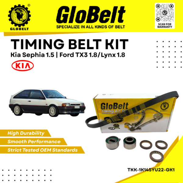 1K145YU22 GloBelt Timing Kit Set - Kia Sephia 1.5, Ford TX3 1.8, Lynx 1.8