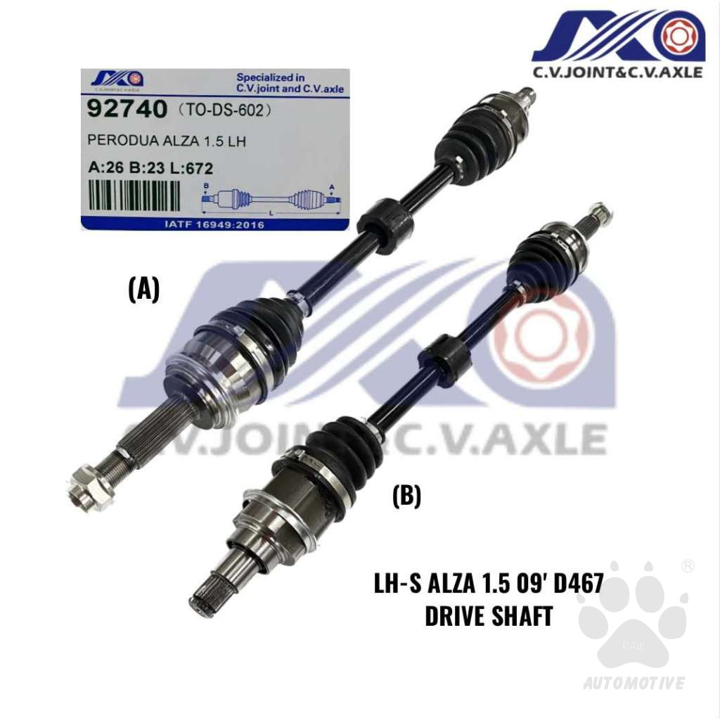 92740 JXA Drive Shaft (1pc) - Perodua Alza 1.5 2009-2021 (Left - Short)