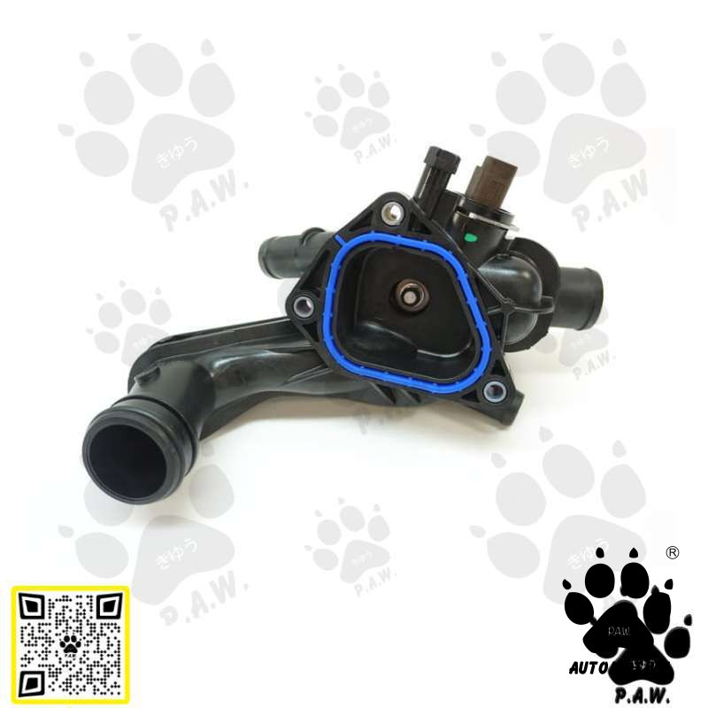 Second image of 9808647080 PAW Thermostat Housing - Peugeot 207 308, Citreon C4 1.6T, Mini Cooper S R55 R56 (2 Pin Sensor)