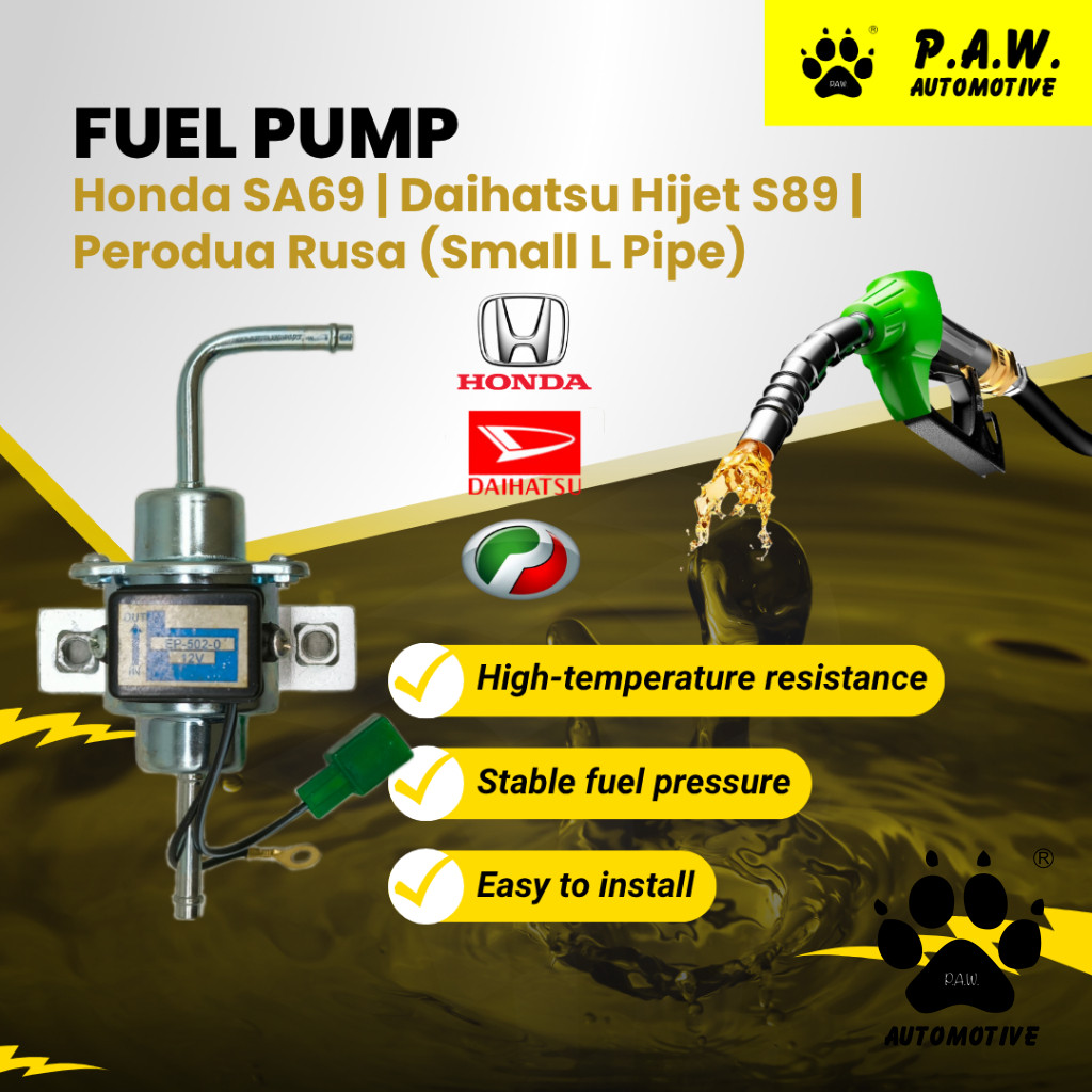 056200-0503 PAW Fuel Pump - Perodua Rusa, Daihatsu Hijet S89, Honda Accord SA6Y Eletric (Small Pipe) 12V