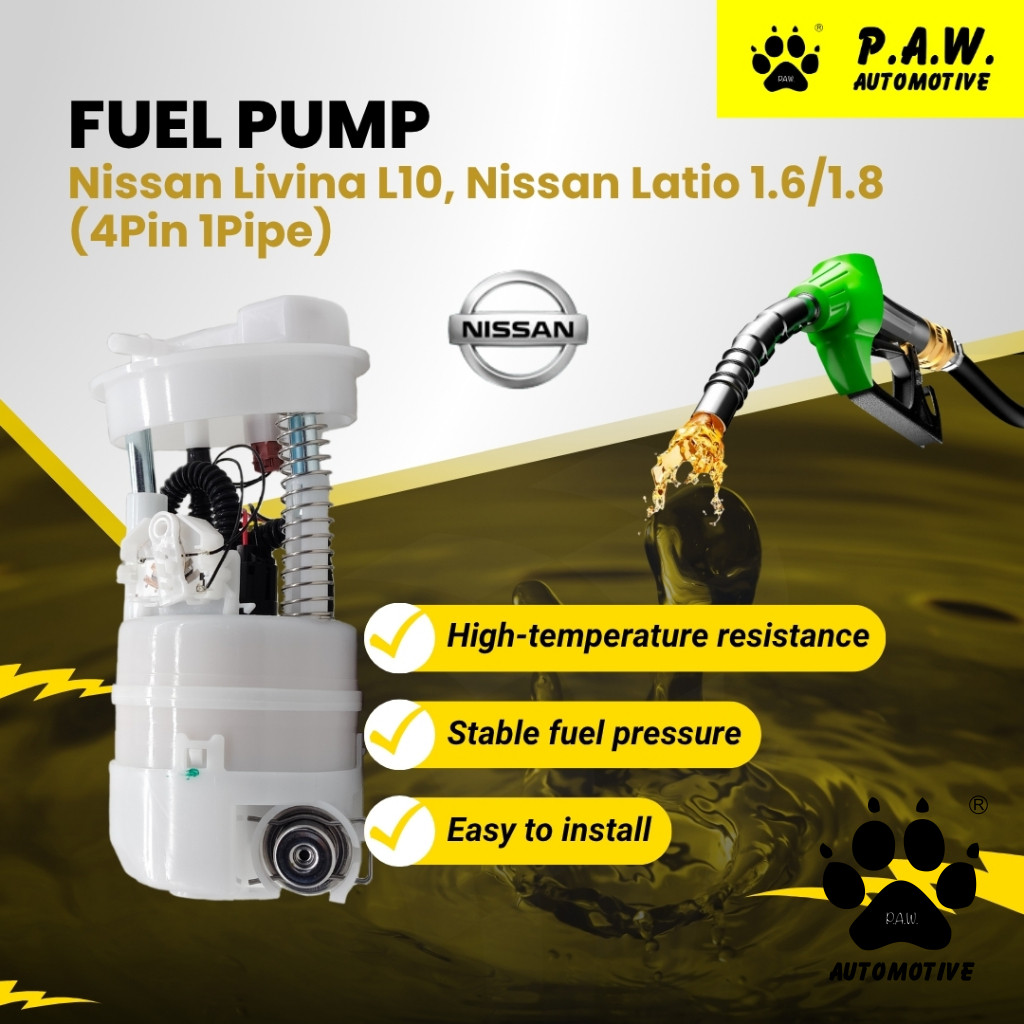 17040-EE50A PAW Fuel Pump - Nissan Livina L10 1.6/ 1.8, Latio C11 1.6/ 1.8 (4 PIN-1 Pipe) (17040-EE50A)