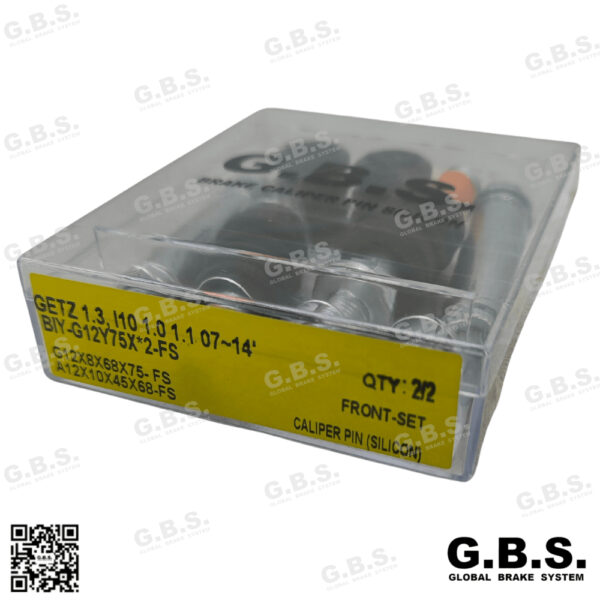 Second image of G12Y75X*2-FS GBS (FRONT) Disc Brake Caliper Pin - Hyundai Getz 1.3, i10 1.0 1.1 2007~2011 (FULL SET)