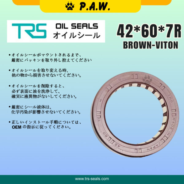 42*60*7R TRS Timing Oil Seal - Toyota RAV4 SXA10, Hilux LN65 (Viton) | HTCR