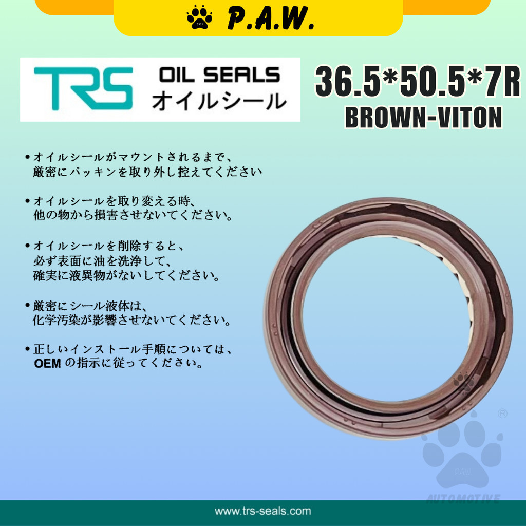 Second image of 36.5*50.5*7R TRS Timing Oil Seal - Kia Carens 1.8 & Mazda Astina 1.6 (Viton) | HTCR